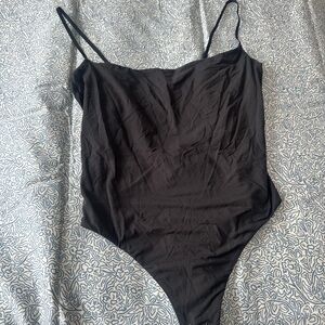Skims Black Spaghetti Strap Bodysuit